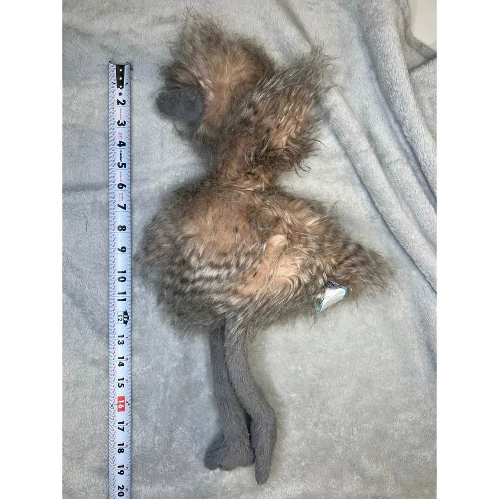 Jellycat Ostrich Plush Shaggy Faux Fur Bird Stuffed Animal Brown Tan 18